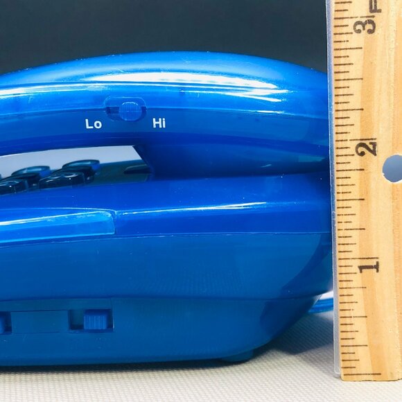 Vintage 90s AMBASSADOR 3300 Neon Blue Translucent Landline Phone GenX Nostalgia - Picture 10 of 10